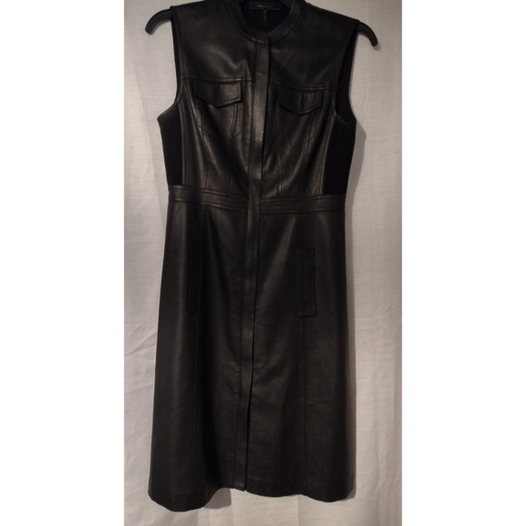 BCBGMaxAzria Dresses & Skirts - BCBG Maxazria Faux Leather Dress Size Medium